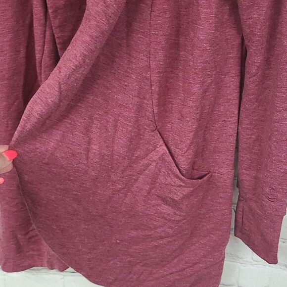Womens XXS/XS Cuddl Duds Comfortwear Soft Knit Wrap Cranberry Thumbhole Cardigan - Picture 6 of 7